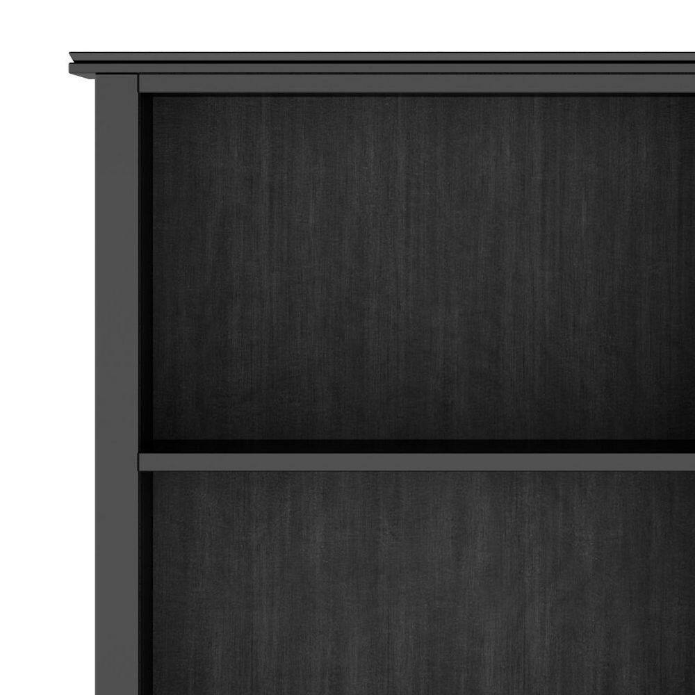 Artisan Solid Wood 72'' Adjustable 5-Shelf Bookcase in Black