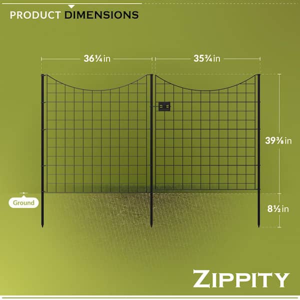 Zippity Outdoor Products 3 ft. W x 3.25 ft. H Black Metal Zippity
