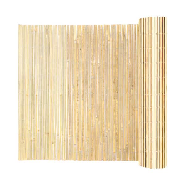 VEVOR Natural Bamboo Fence Privacy Screen, Eco-Friendly Privacy Bamboo Slat Fence, 6 ft. H x 13 ft. L Bamboo Screen Panel