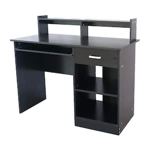 43.3 in. Modern E1 15MM Chipboard Black Computer Desk