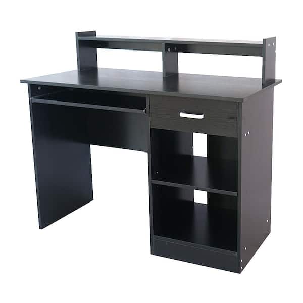 Karl home 43.3 in. Modern E1 15MM Chipboard Black Computer Desk