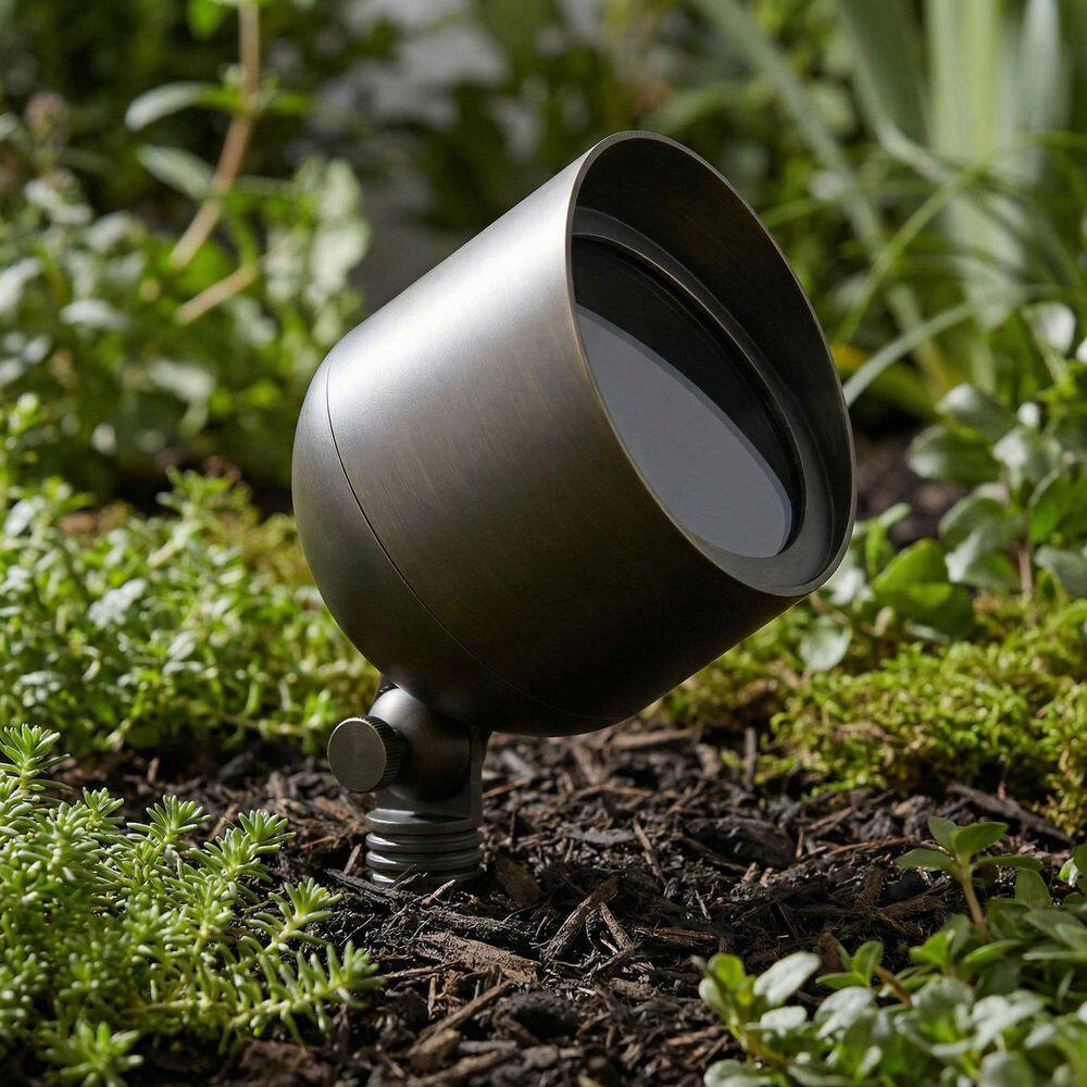 12V Antique Brass Hardwired Outdoor Weather Resistant Spotlight Flood Light with No Bulb Included 1-Pack price history on PriceWatchPro
