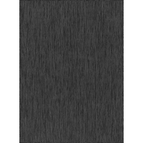 Aloha Dark Grey 8 ft. x 10 ft. Solid Indoor Outdoor Area Rug