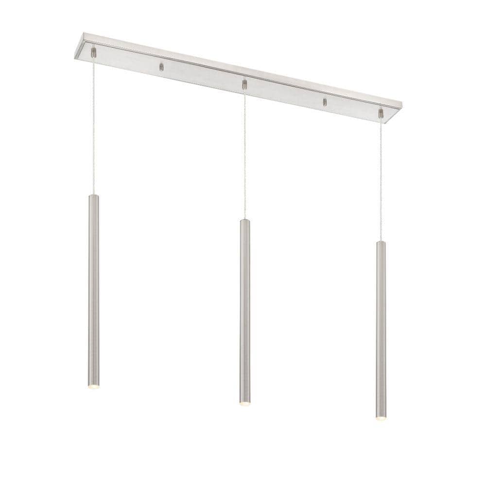 Forest 5-Watt 3-Light Integrated LED Brushed Nickel Shaded Chandelier with 