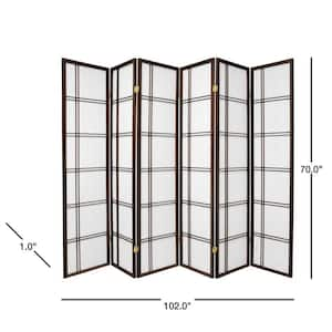 6 ft. Walnut 6-Panel Room Divider