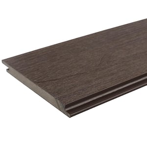 All Weather System 0.5 in. x 5.5 in. x 1 ft. Spanish Walnut Composite Siding Sample Board
