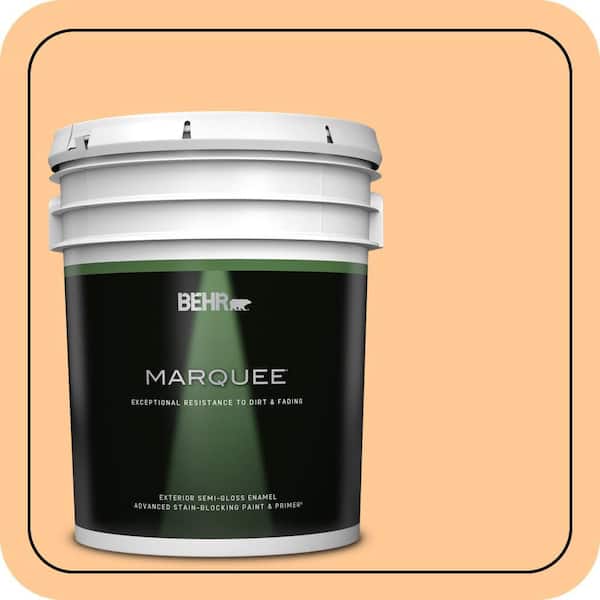 BEHR MARQUEE 5 gal. #280B-4 Apricot Light Semi-Gloss Enamel Exterior Paint & Primer