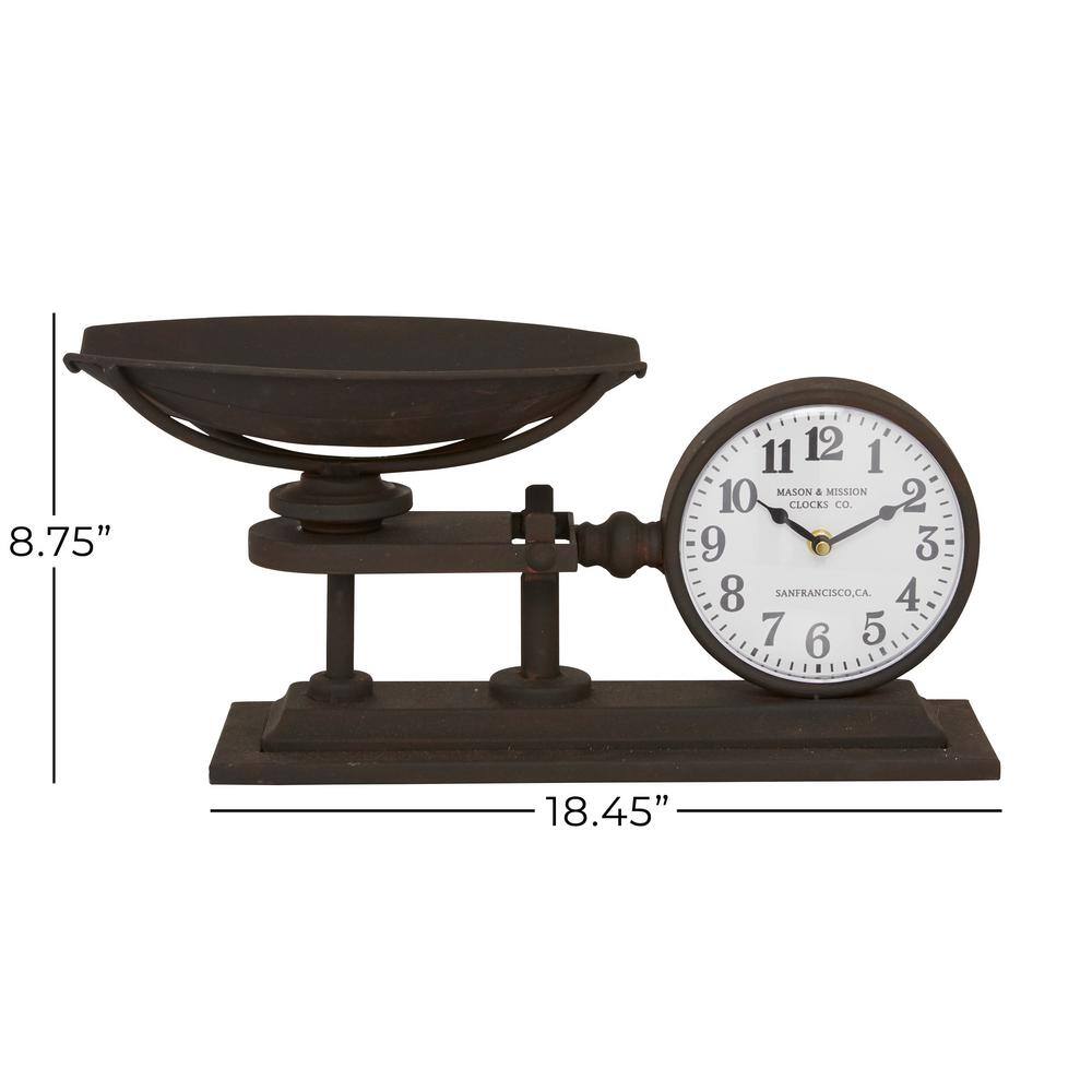 Vintage Black Metal Analog Tabletop Scale Clock