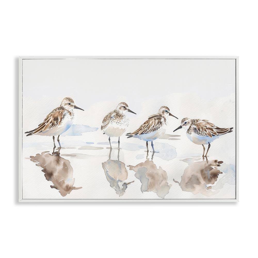 Sandpipers Shore Reflection by Petal Prints Design White Framed Animal Giclee Art Print 16 in. x 24 in. price history on PriceWatchPro