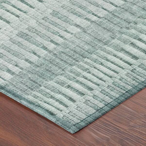 Chantille Machine Washable Indoor/Outdoor Abstract ACN2807 Aqua 2 ft. x 7 ft. Runner Rug