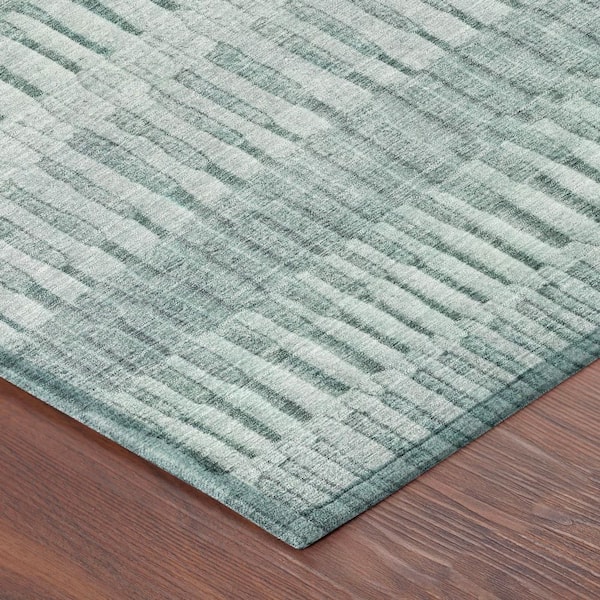 Chantille Machine Washable Indoor/Outdoor Abstract ACN2807 Aqua 5 ft. x 7 ft. 6 in. Area Rug