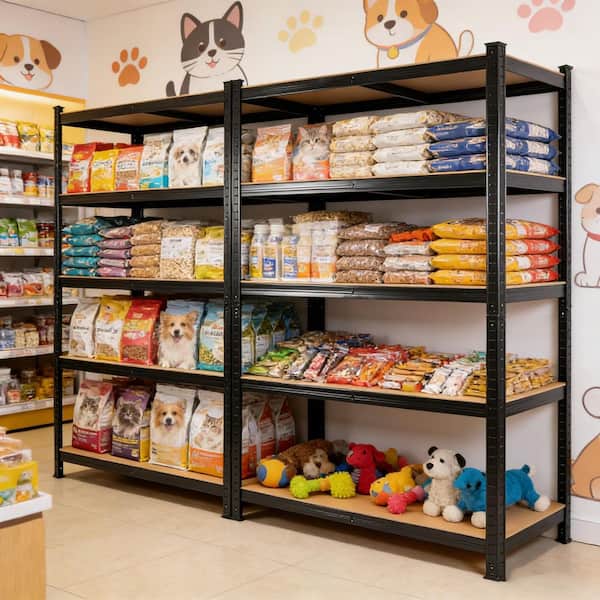 5-Shelf Heavy Duty Garage Storage Shelves Pantry Organizer Shelving Unit in Black (35.4 in. W x 71 in. H x 15.7 in. D)
