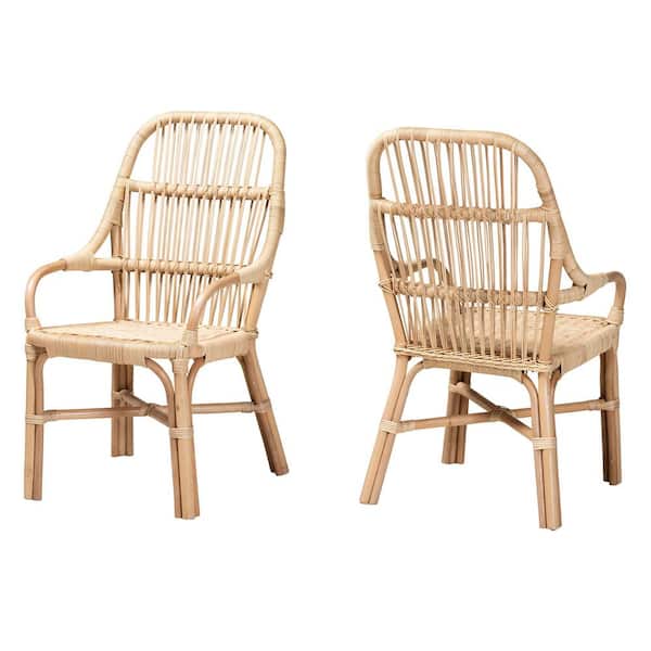bali & pari Sumatera Natural Rattan Dining Chair (Set of 2)