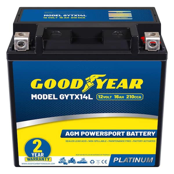 GYTX14L-12-Volt 16 AH, 210 CCA, Rechargeable High-Performance, Maintenance Free, SLA-AGM Battery