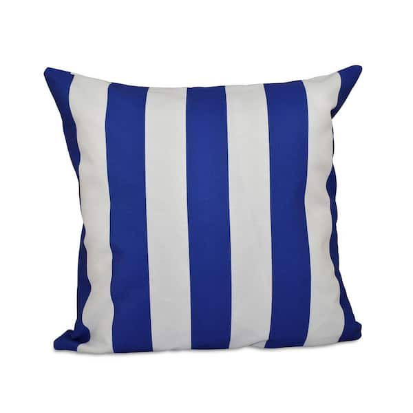 Unbranded Classic Blue Striped 16 in. x 16 in. Throw Pillow