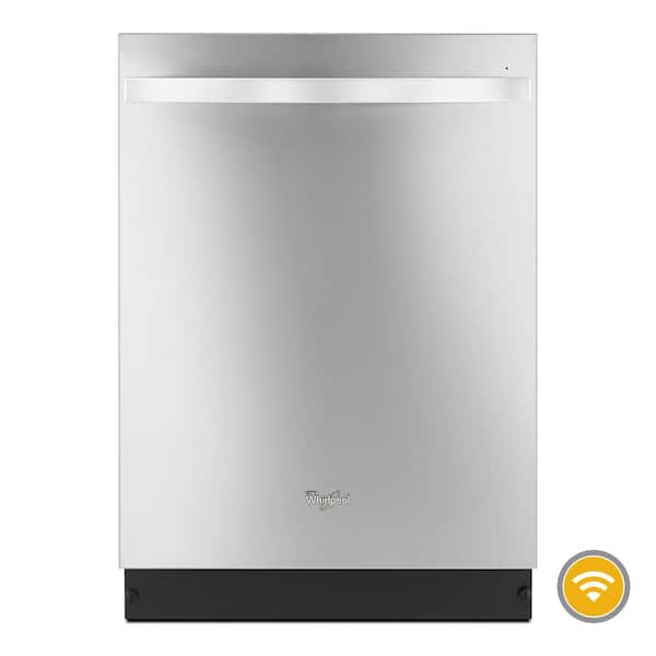 Whirlpool Top Control Tall Tub Dishwasher in Monochromatic Stainless Steel with Stainless Steel Tub and Cleaning App