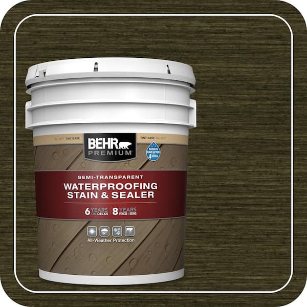 5 gal. #ST-108 Forest Semi-Transparent Waterproofing Exterior Wood Stain and Sealer