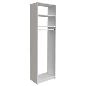 14 in. D x 25.375 in. W x 84 in. H White Medium Hanging Tower Wood Closet System Kit