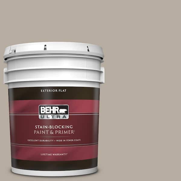 BEHR ULTRA 5 gal. #PPU18-13 Perfect Taupe Flat Exterior Paint & Primer
