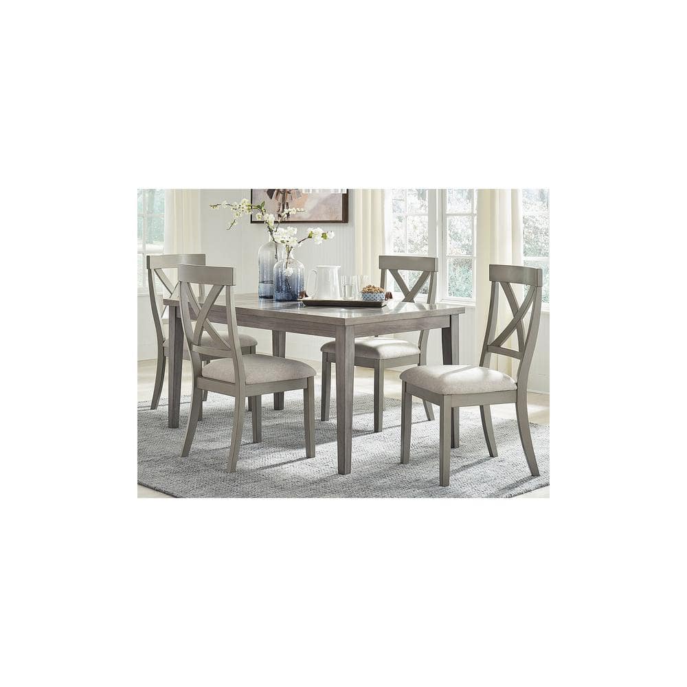 Transitional Reclaimed Wood Extendable Dining Table in Gray