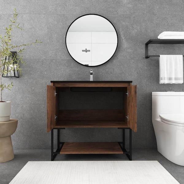 Solid Wood Freestanding Over-the-Toilet Storage MallBoo