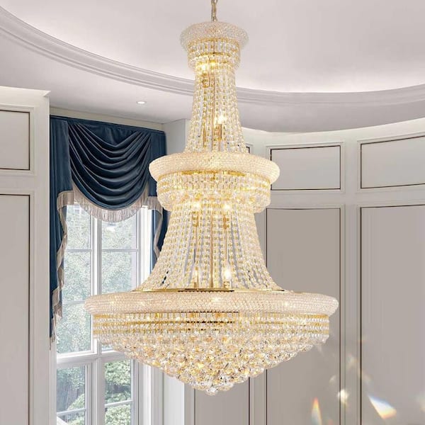 Modern Chandelier 31 in.18-Lights Gold Chandelier for Dining Room, Living Room, Foyer, Bedroom