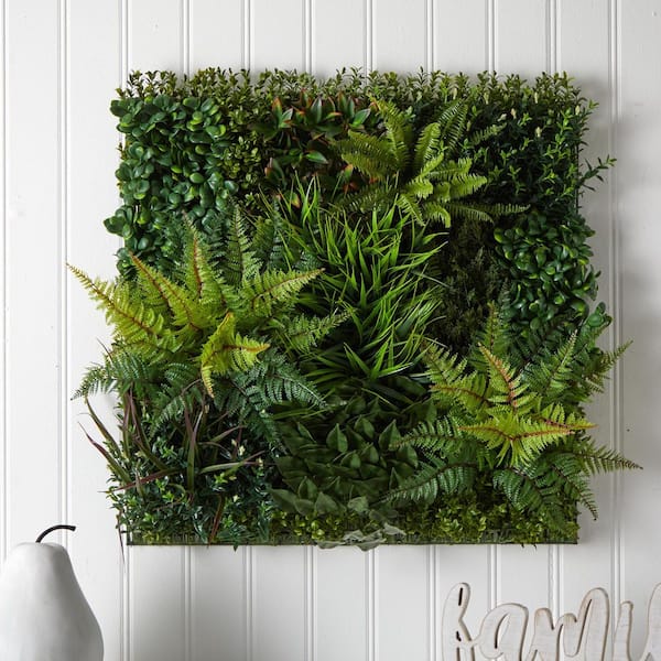 Nearly Natural Indoor/Outdoor 29in. x 29in. Artificial Living Wall