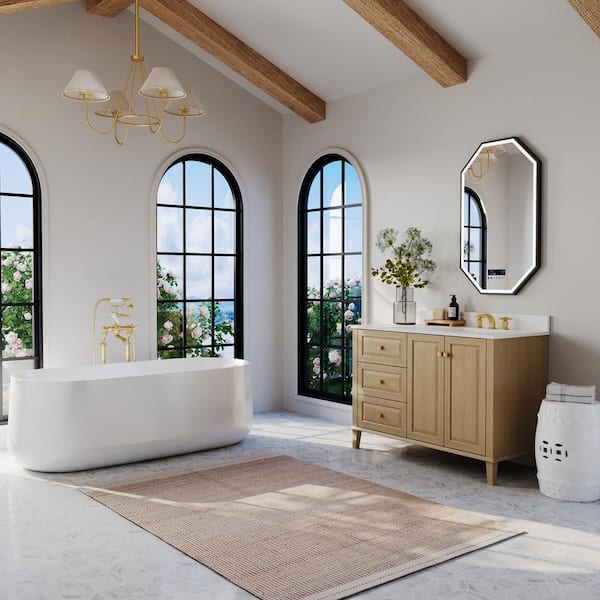 Ancerre Designs Hannah 42 in. W Right Offset Bath Vanity in Oak