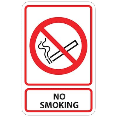 8 in. x 5.5 in. Plastic No Smoking Sign