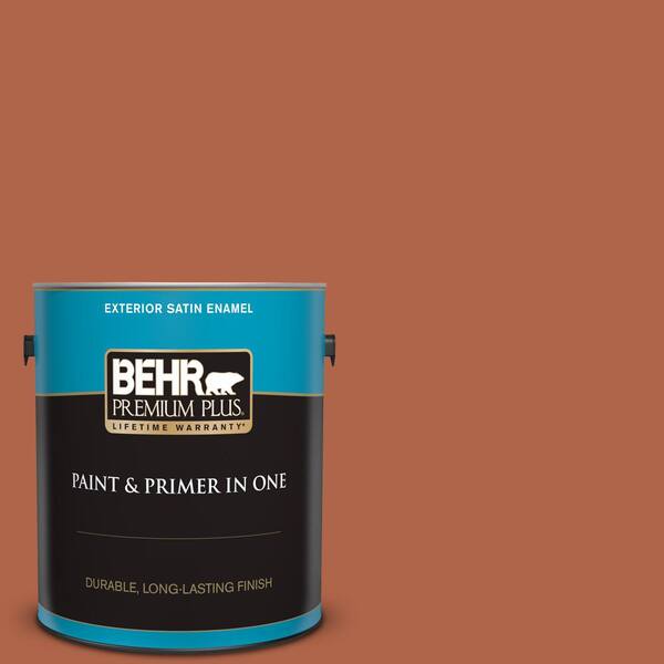 BEHR PREMIUM PLUS 1 gal. M2007 Rusty Gate Satin Enamel Exterior Paint