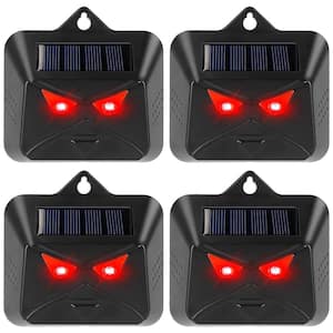 4-Pcs Solar Predator Control Light, Animal Repeller for Outdoor with 4 Red LED Light
