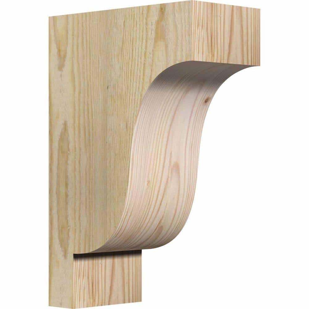 Ekena Millwork 4 in. x 8 in. x 12 in. Douglas Fir Newport Rough Sawn Corbel