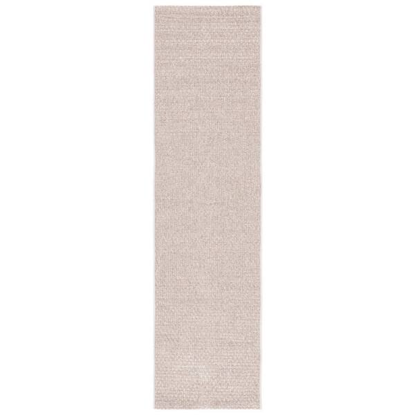 Sisal All-Weather 2 x 11 Beige Ribbed Runner Rug