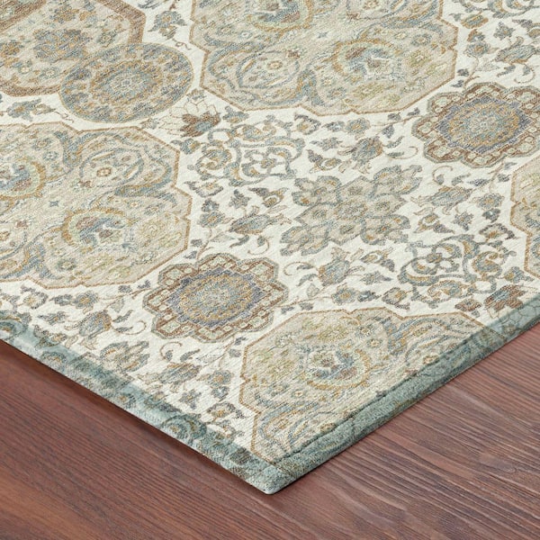 Chantille Machine Washable Indoor/Outdoor Abstract ACN2483 Ivory 9 ft. x 12 ft. Area Rug