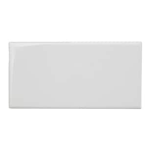 Essential White 3 in. x 0.35 in. Polished Ceramic Floor and Wall Subway Tile Sample