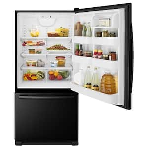 22.cu. ft. Bottom Freezer Refrigerator in Black