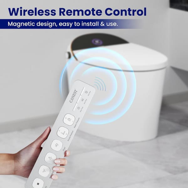 CANEST Elongated Smart Bidet Toilet 1.08/1.45 GPF Dual Flush with Auto Open/Close & Heated Seat