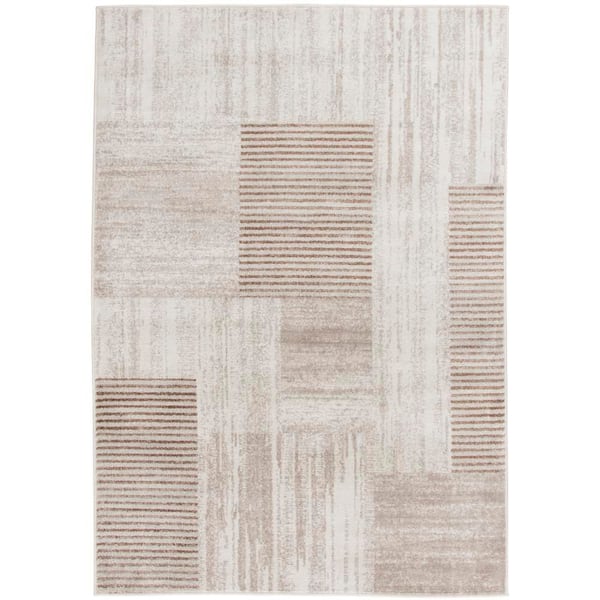 5 ft. x 7 ft. Ivory/Natural Artisan Panel Area Rug