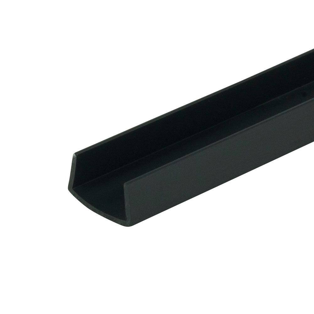 5/16 in. D x 5/8 in. W x 72 in. L Black Styrene Plastic U-Channel Moulding 
