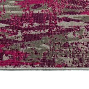 Legata Collection Pink 4'1" x 5'7" Rectangle Residential Indoor-Outdoor Area Rug