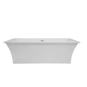 Charlize 70 in. Acrylic Flatbottom Freestanding Air Bath Bathtub in White