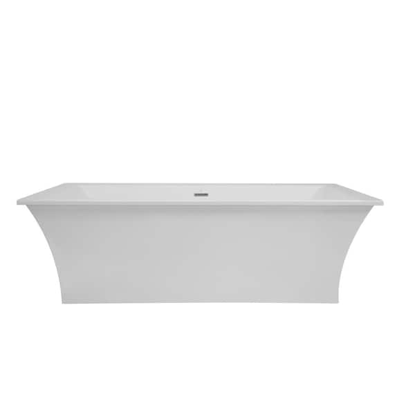 Hydro Systems Charlize 70 in. Acrylic Flatbottom Non-Whirlpool Freestanding Bathtub in White