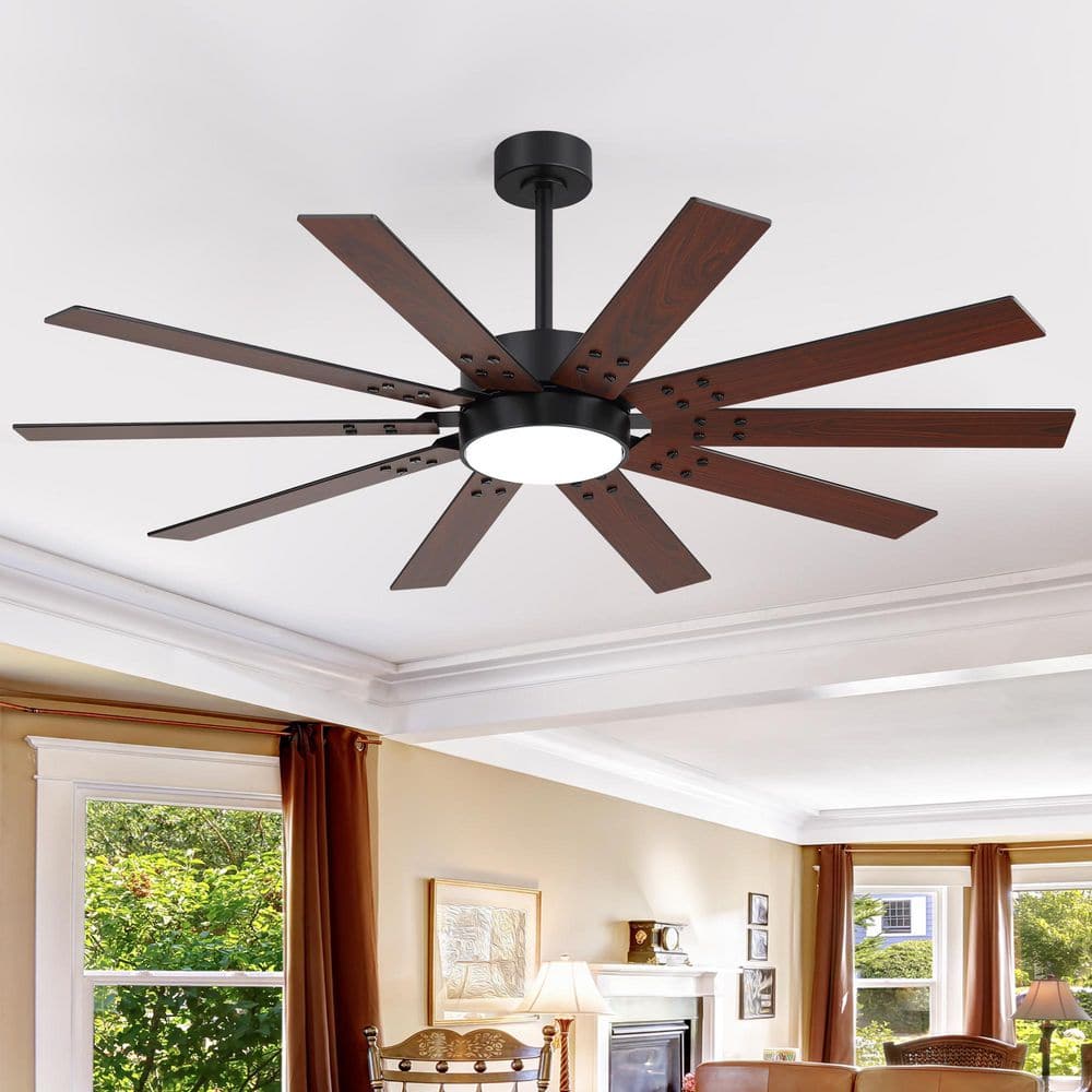 Breezary Archer 60 in. Integrated LED Black Windmill Ceiling Fan