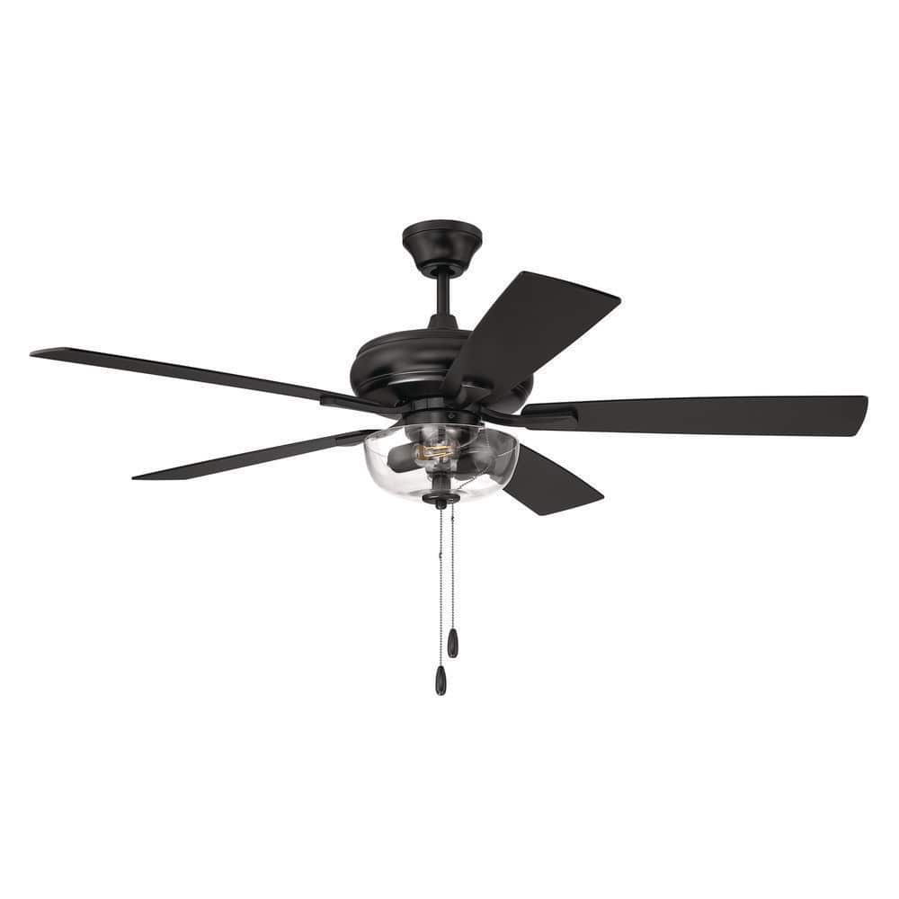 52 in. Flat Black Finish Flat Black/Greywood Blades Angled Mount Standard Ceiling Fan w/ LED Bulbs Included price history on PriceWatchPro