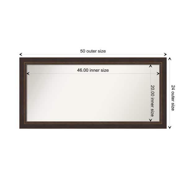 Amanti Art Lara Bronze 50.5 in. x 24.5 in. Custom Non-Beveled Wood FramedBathroom Vanity Wall Mirror