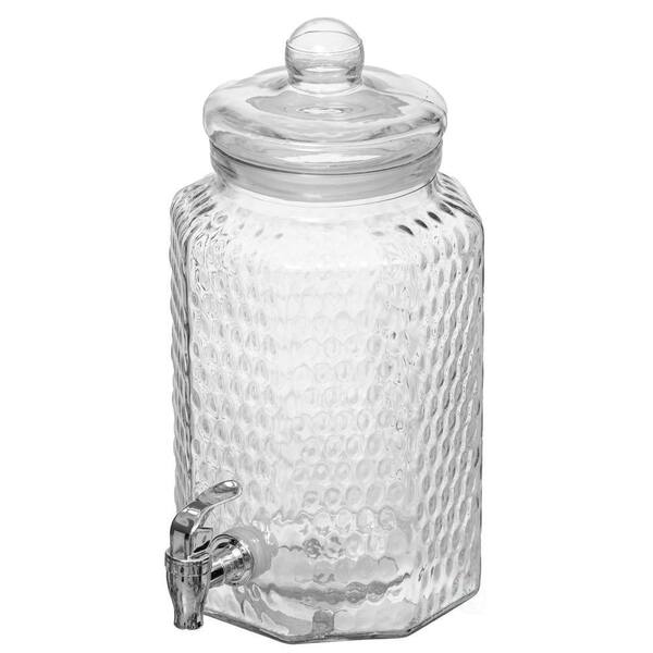 Basicwise 3-Piece Glass Drink Dispenser Set with Metal Stand and  Stainless-Steel Spigot - Beverage Dispensers for Lemonade, Juice QI004714 -  The Home Depot