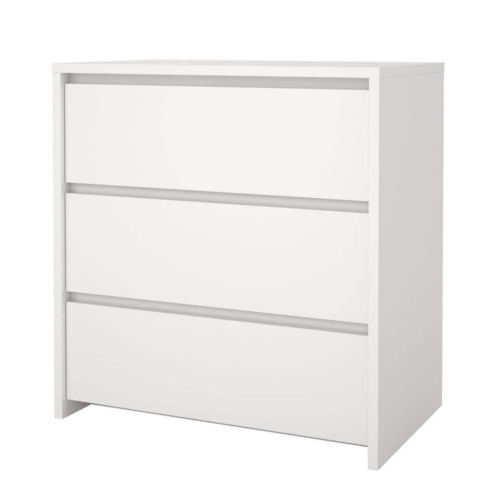 White 32" Modern 3-Drawer Chest Dresser