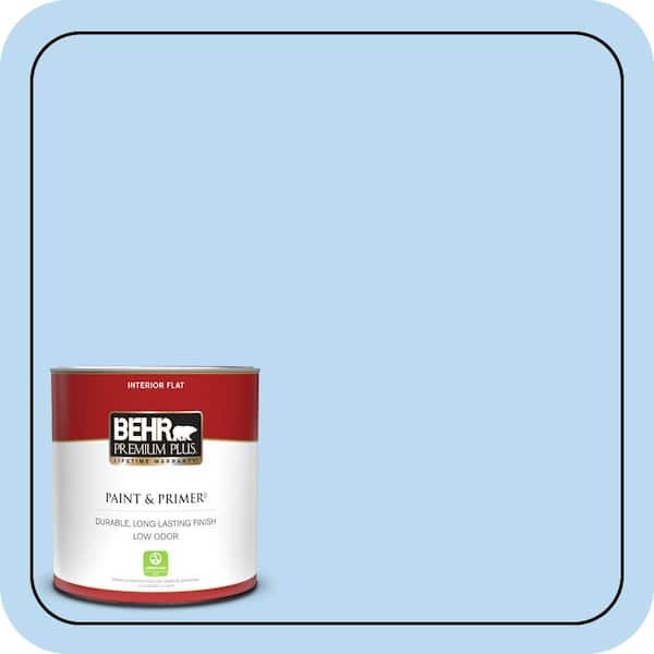 BEHR PREMIUM PLUS 1 qt. #P510-1 Greek Isles Flat Low Odor Interior Paint & Primer