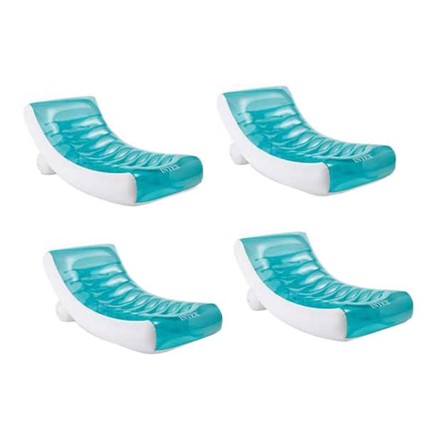 Intex Inflatable Rocking' Lounge Swimming Pool Floating Raft Chair (4-Pack)