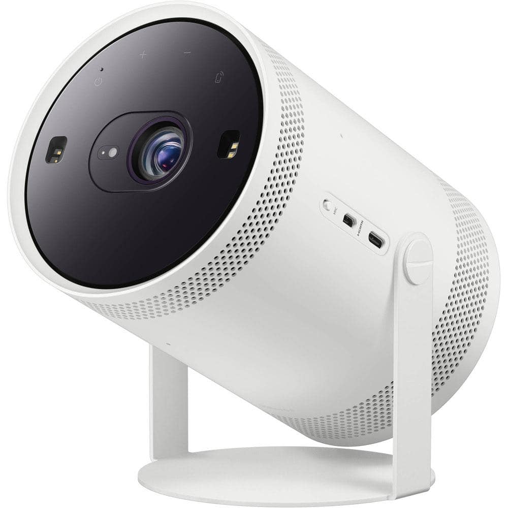 White Portable Smart LED Projector with 360 Sound and Alexa